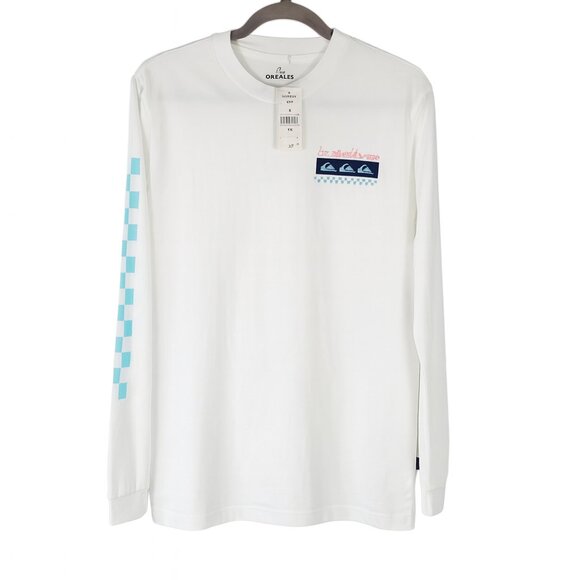 QUICKSILVER MEN'S Surf Class Long Sleeve Tee white Size Small  NEW - Picture 3 of 6